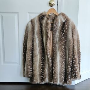 Brown and Cream Varsity Jacket with Luxurious Texture